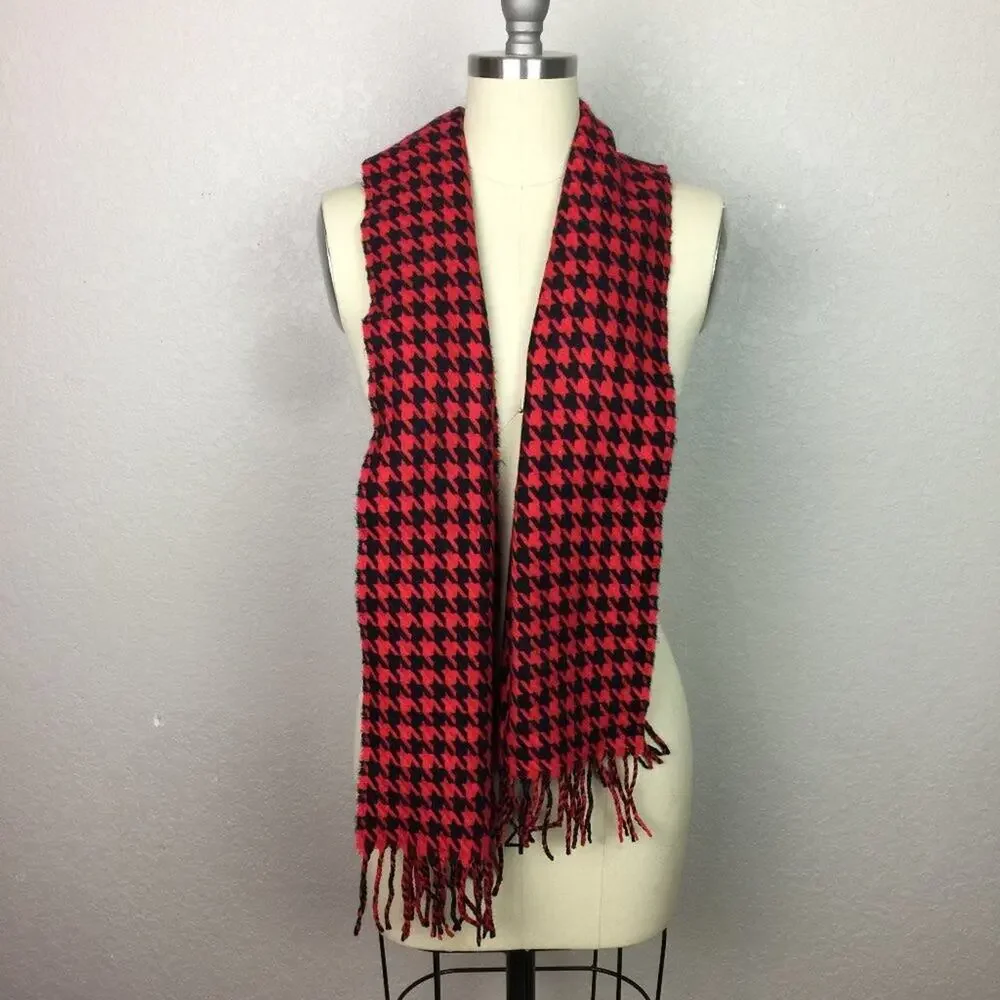 Red & Black Patterned Scarf